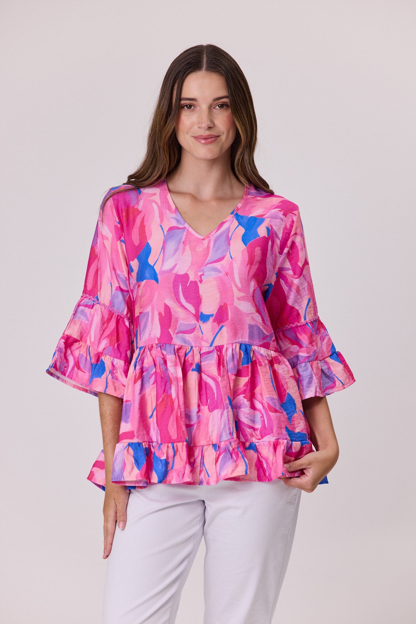 Democracy Ricrac Trim Top Pink