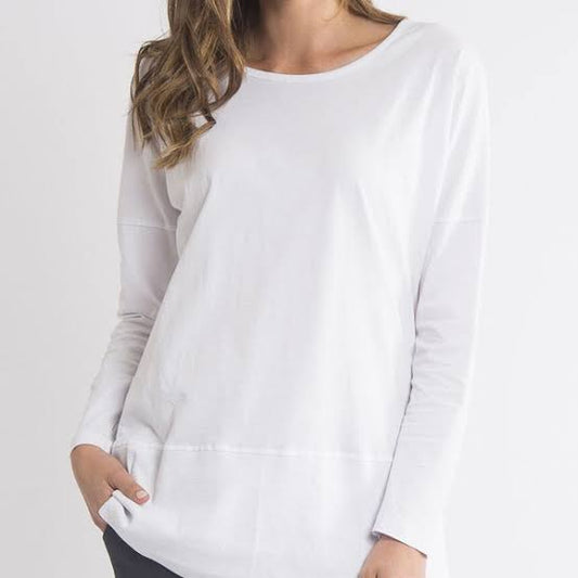 Elm Rib Long Sleeve Tee White