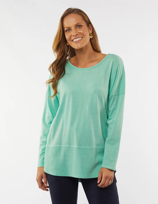 Elm Rib Long Sleeve Tee Mint