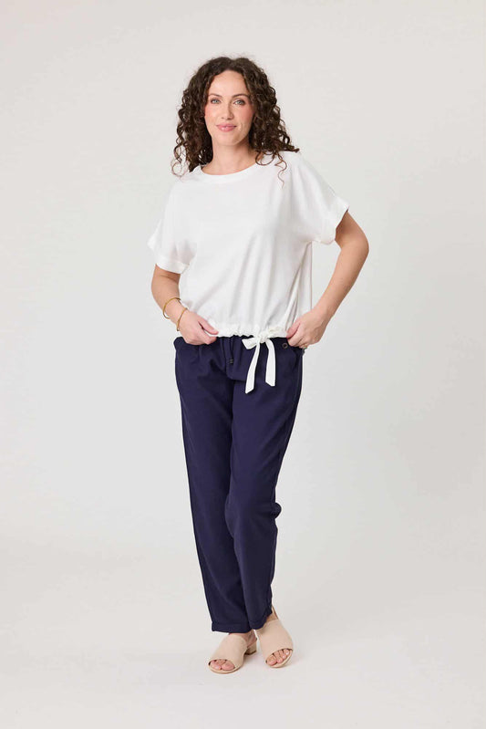 Jet Blonde Linen Pant Navy
