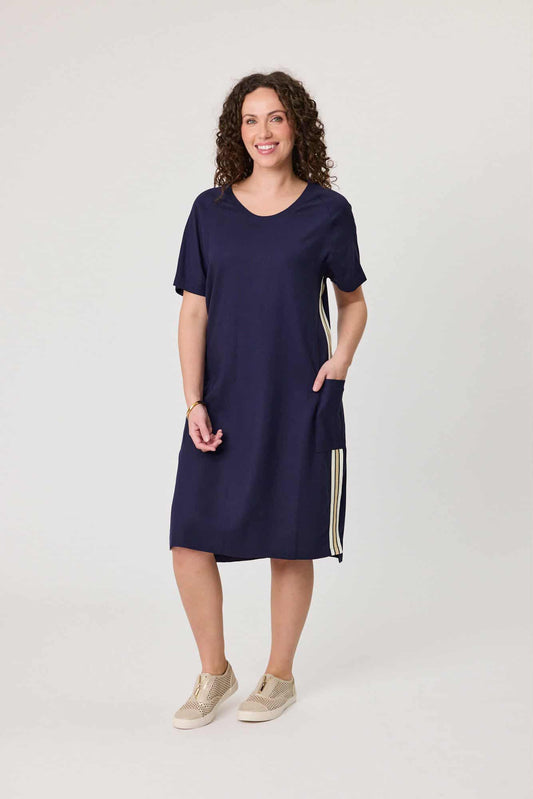 Jet Blonde Dress
Navy with side trim