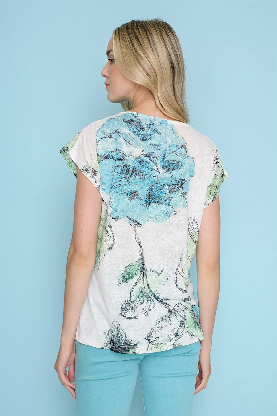 Picadilly Lace Trim Printed Top