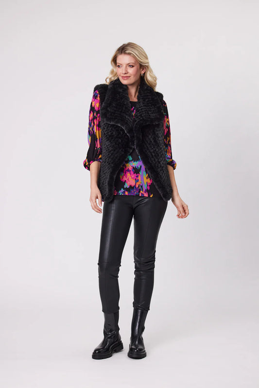 Lemon Tree Design Eira Fur Vest Black