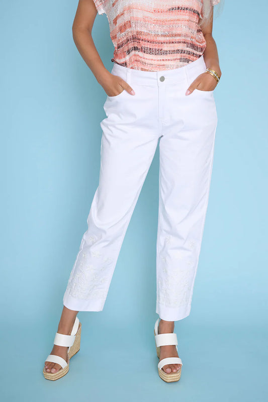 Picadilly Embellished Ankle-Length Cuffed Jeans