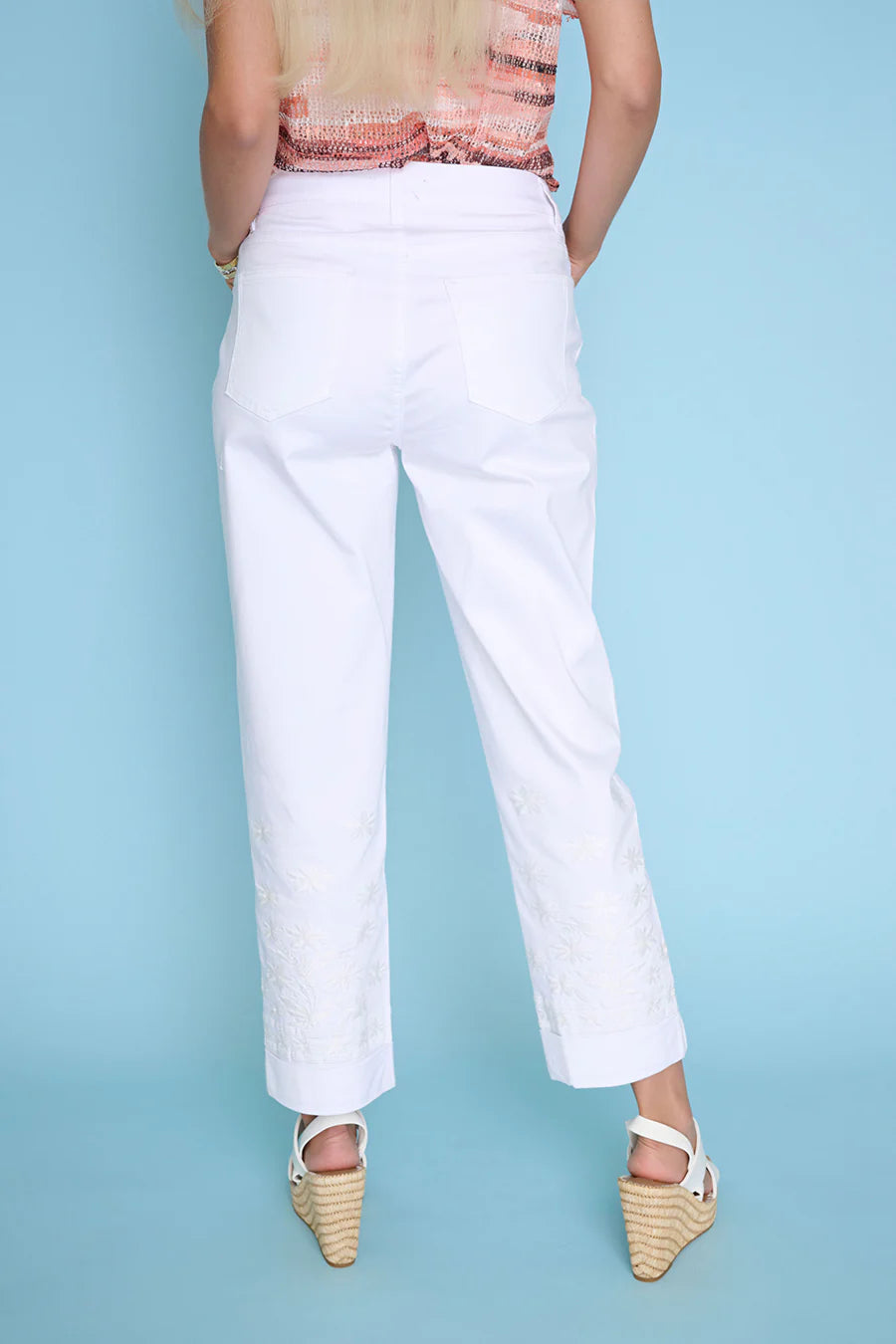 Picadilly Embellished Ankle-Length Cuffed Jeans