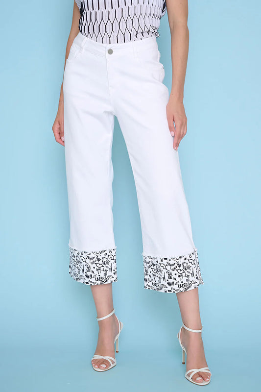 Picadilly Zip-Trim Cropped Cuffed Jeans