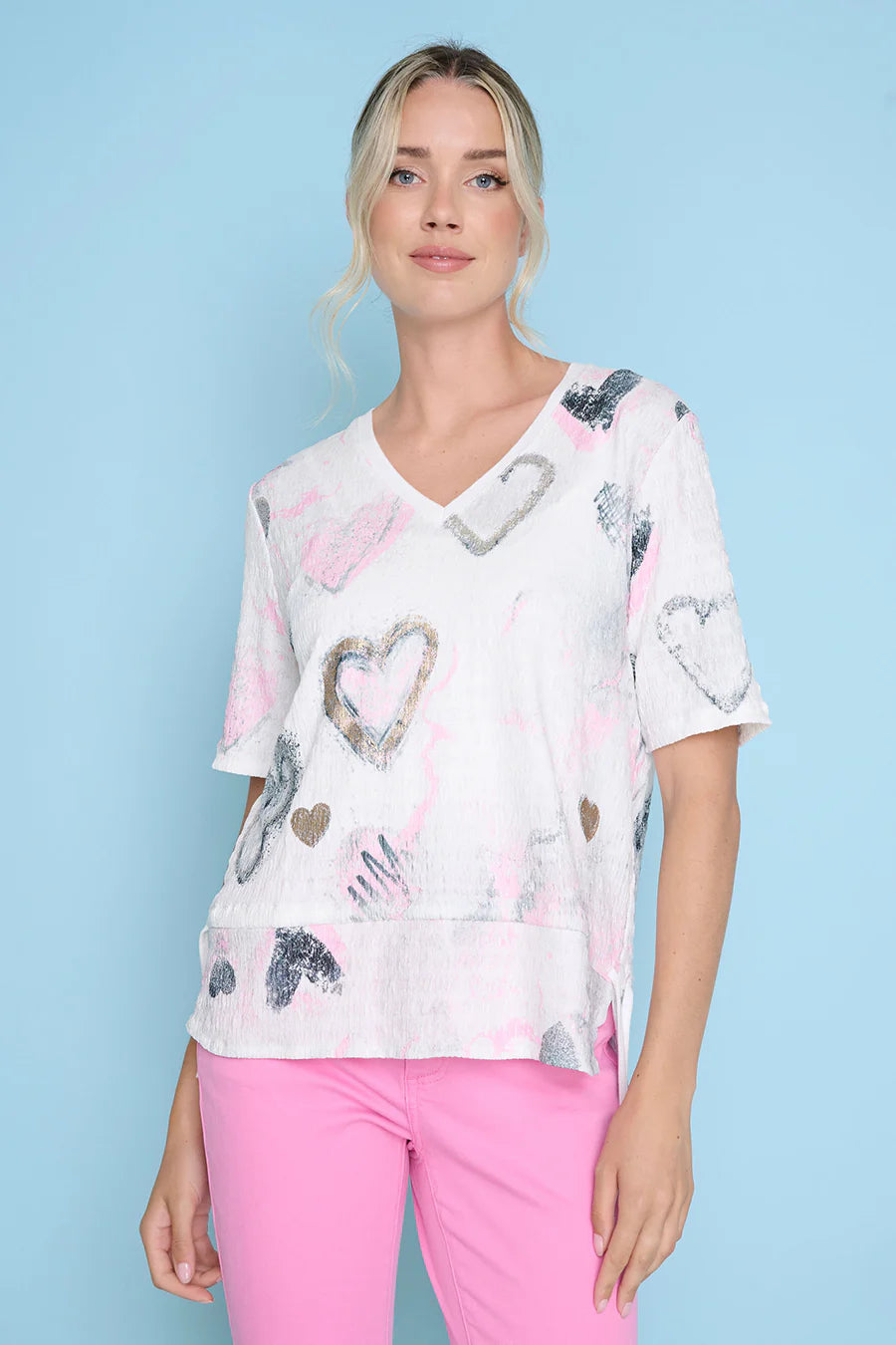 Picadilly Drawstring Waist Printed Top