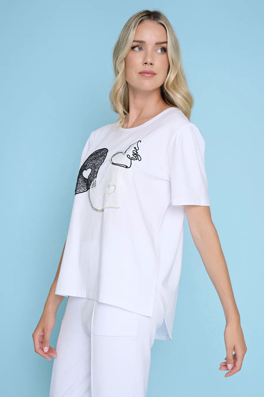 Picadilly Heart Embroidered Top