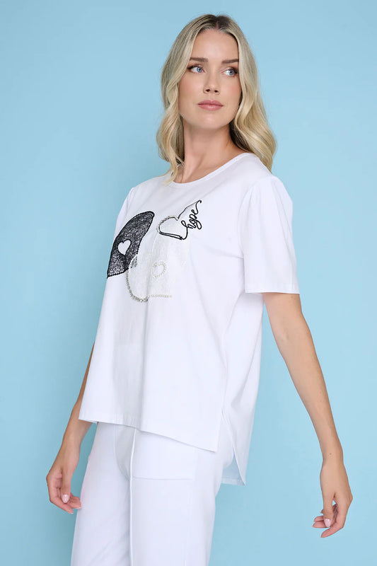 Picadilly Heart Embroidered Top