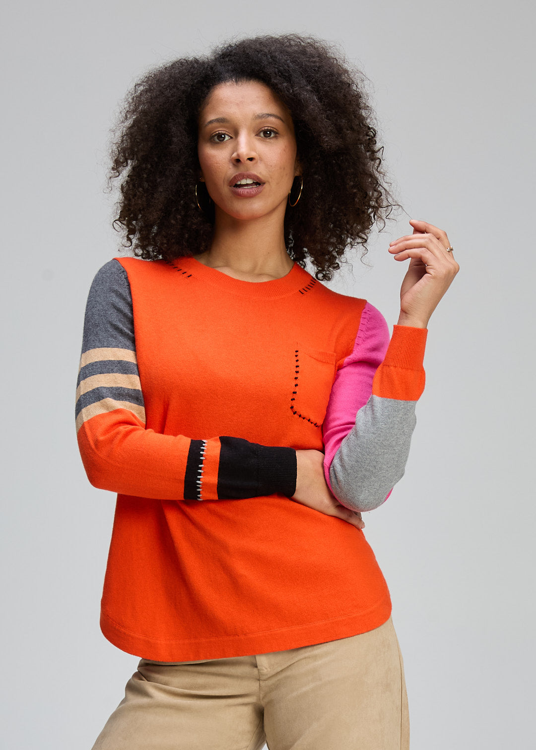 Zaket & Plover Pocket Detail Jumper Persimmon