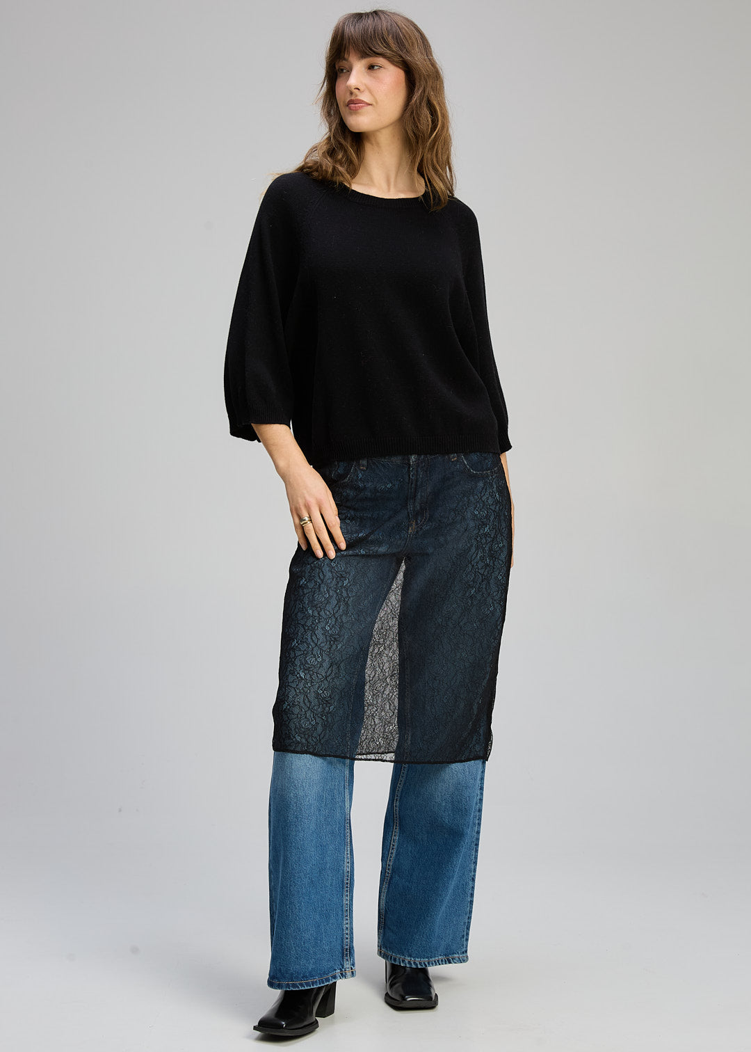 Zaket & Plover Boxy Crew Black