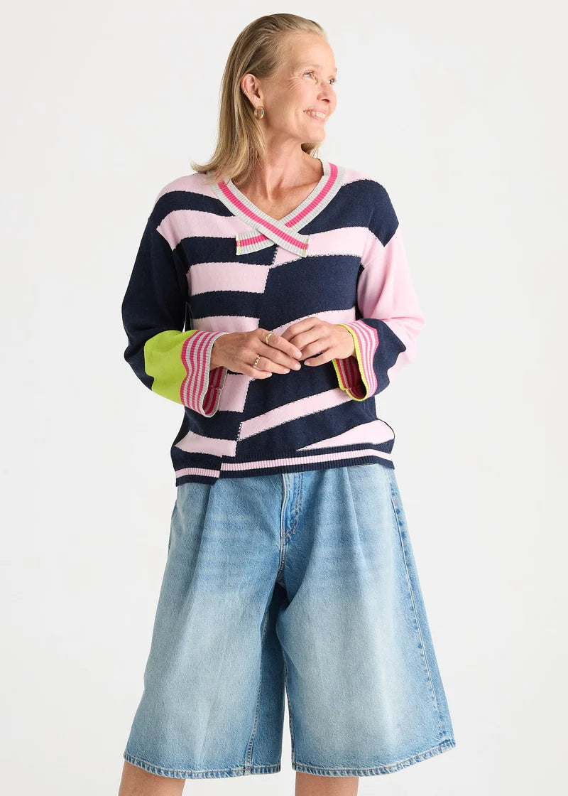 Zaket & Plover Crazy Stripe Vee