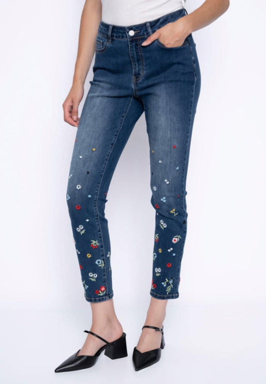 Picadilly Flower Embroidered Jeans
