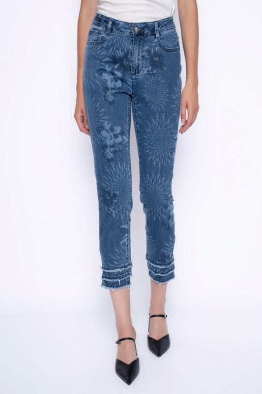 Picadilly Frayed Printed Jeans