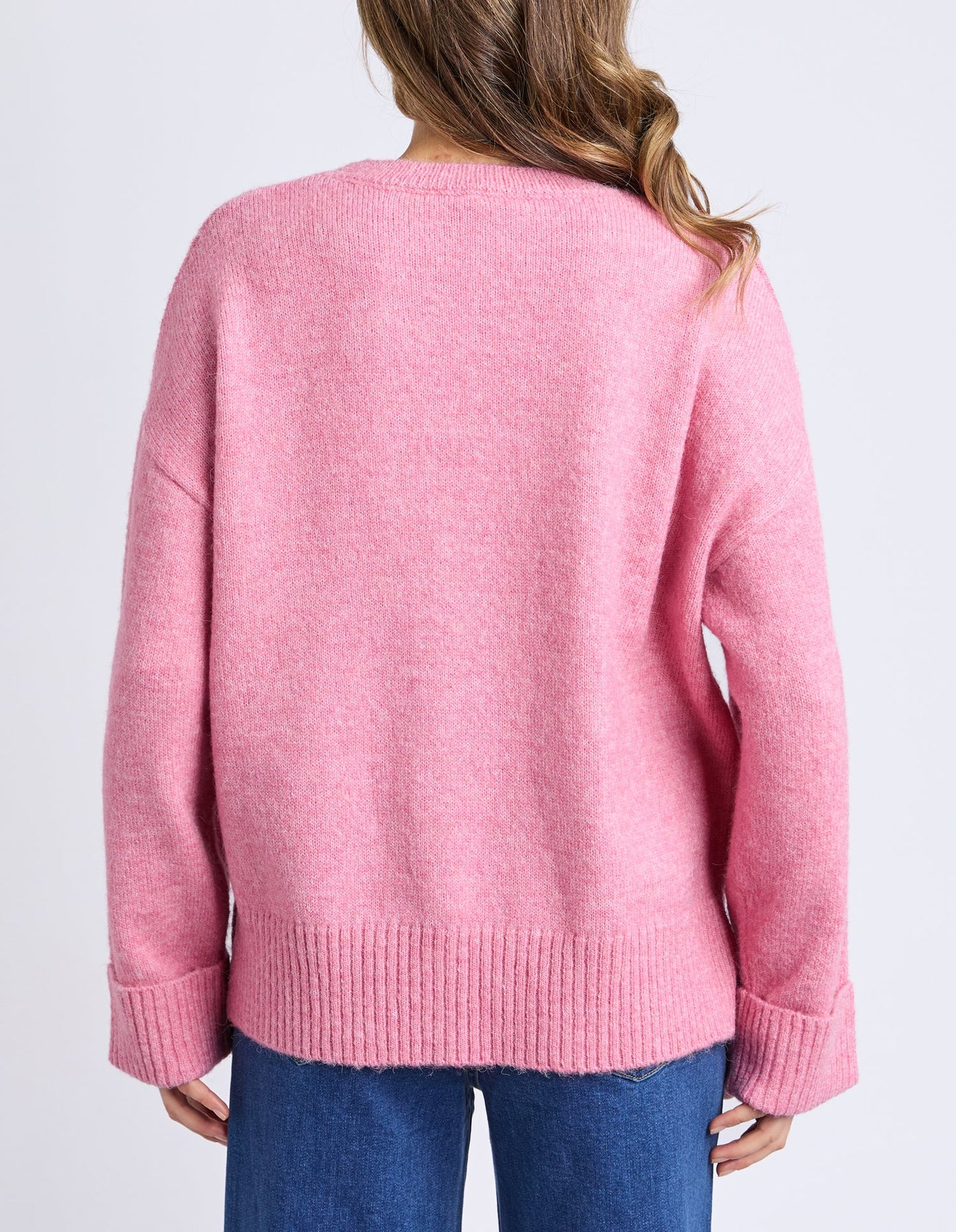 Elm Intersia Heart Knit Quartz Pink